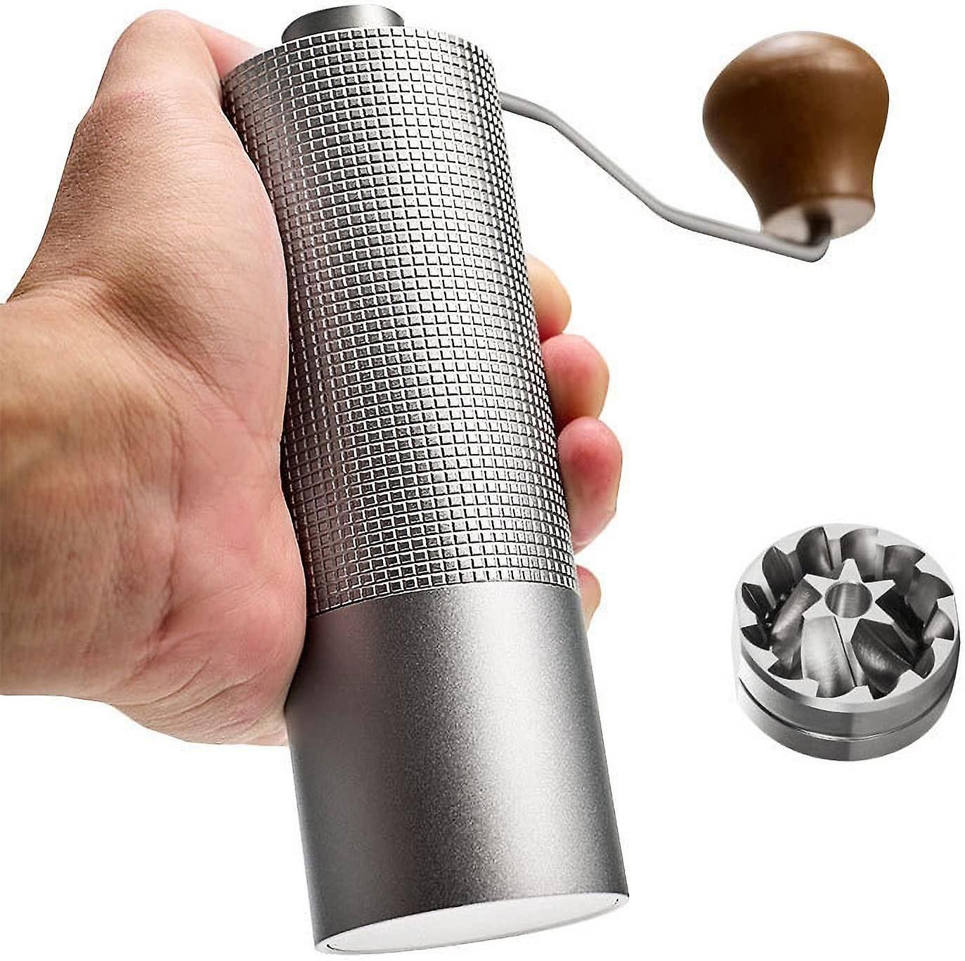 Manuelle Kaffeemühle Mit 6-sterne-mahlwerk Und Edelstahlmahlwerk. Interne Kapazitätseinstellung Bis 25 G Für Espresso Und French Press. M Kaffeemühle