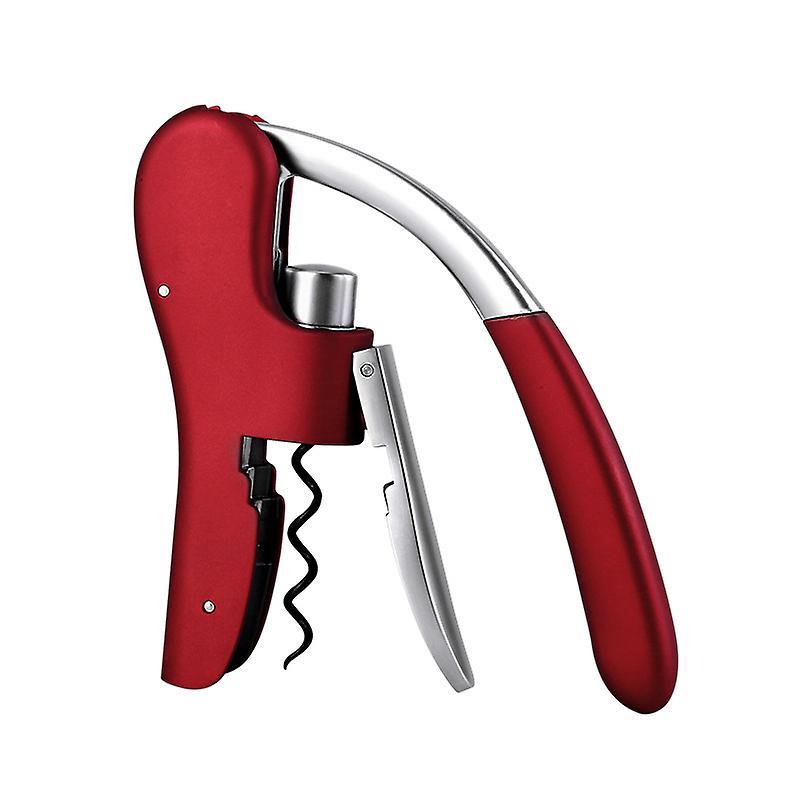 Weinöffner, Kompakter Flaschenöffner Mit Ergonomischem Doppelgriff, Rot