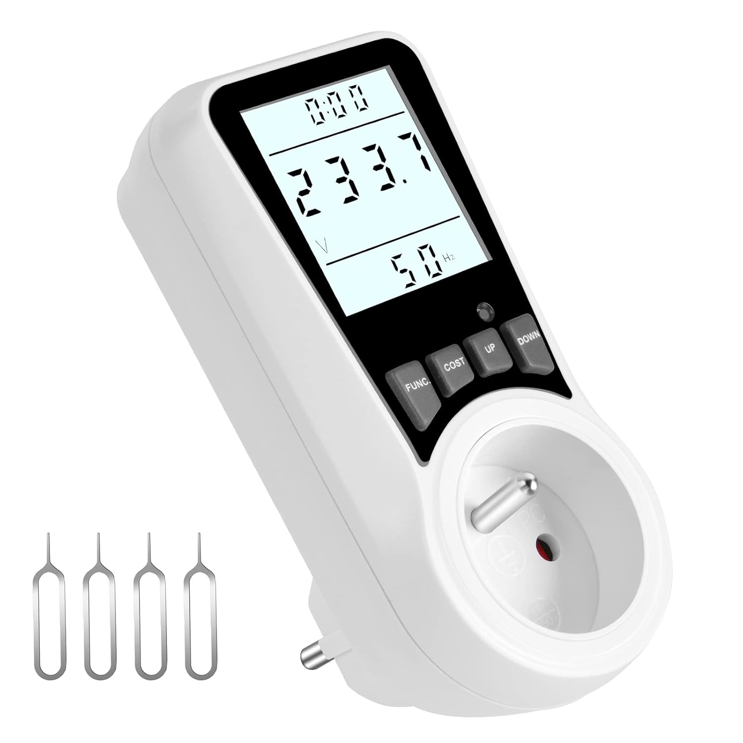 Stromverbrauchsmessung, Max. 3680 W Wattmeter Mit Lcd-anzeige, Volt-, Ampere-, Watt- Und Kwh-verbrauchsanzeige, 7 Überwachungsmodi, Überlastschutz