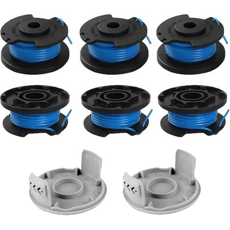 6er-pack Ryobi One+ Ersatzspulen Für Rac124, Ac14rl3a, Olt1823 Und Olt1832 (18 V, 24 V, 40 V), 2 Schutzkappen, 3,4 M, 1,65 Mm Durchmesser