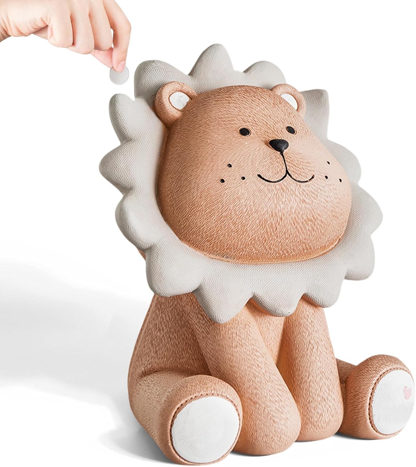 Spardose Für Kinder: Löwe Aus Braunem Kunstharz, Geschenk Für Jungen Und Mädchen, Geburtstage, Babypartys, Weihnachten