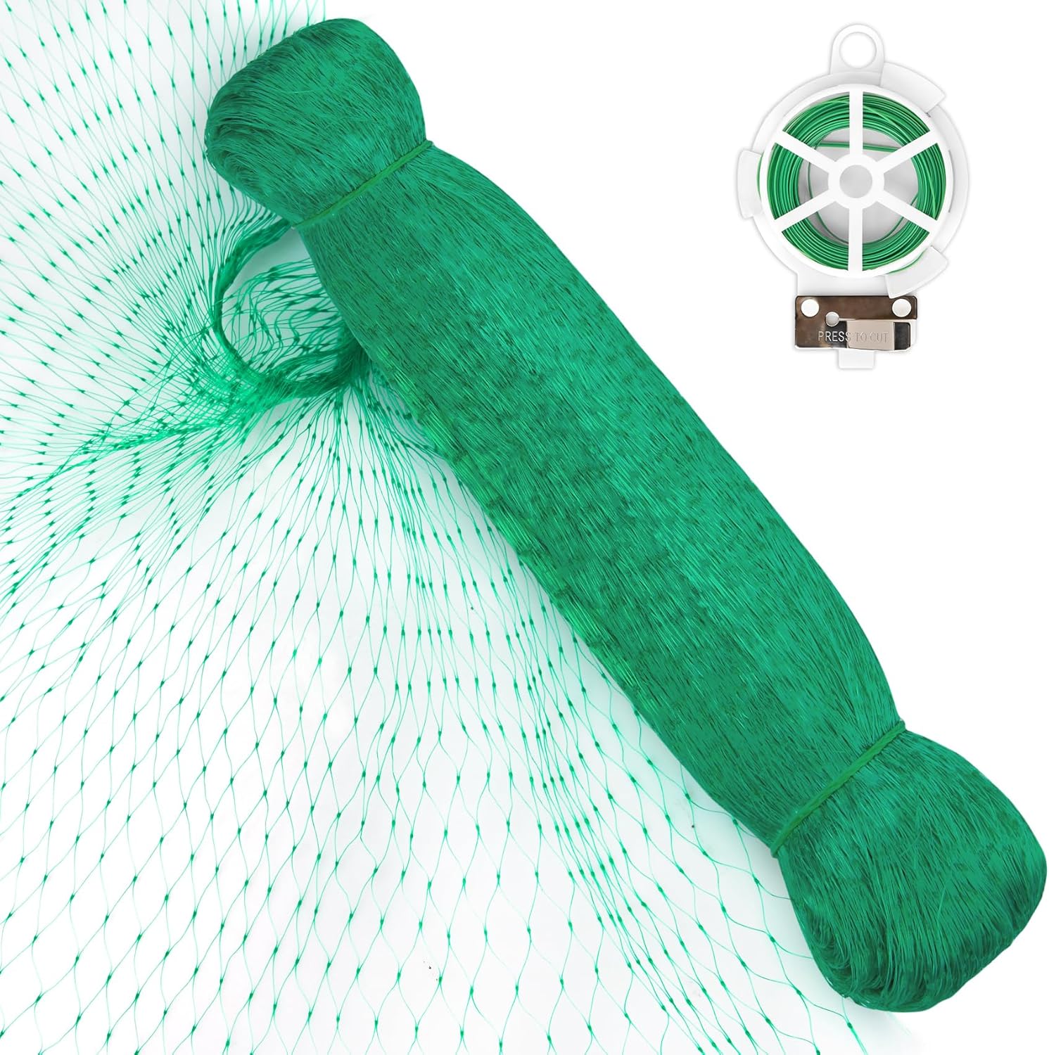 X 10 M Vogelschutznetz-set, Gartennetz Mit 20 M Gartendraht, Schutznetz Mit Feiner Maschenweite, Vielseitig Einsetzbar Für Pflanzen, Grassamen, Teichabdeckungen (grün)