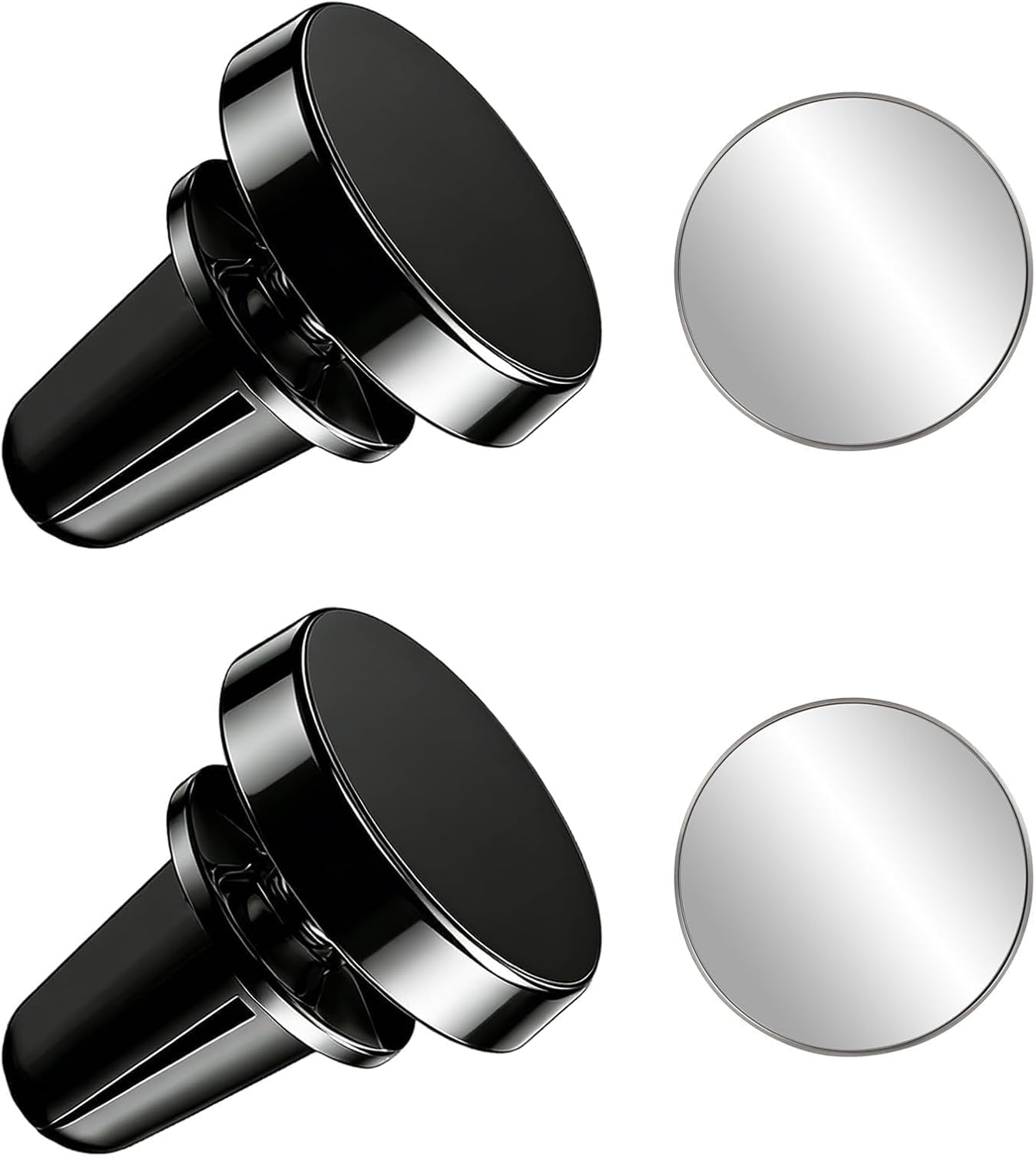 Set Mit 2 Magnetischen Autohalterungen Für Lüftungsschlitze, 360° Drehbare Magnetische Autohalterung Für Lüftungsschlitze, Universelle Magnetische Halterung Mit Metallplatten Für Iphone Und Samsung