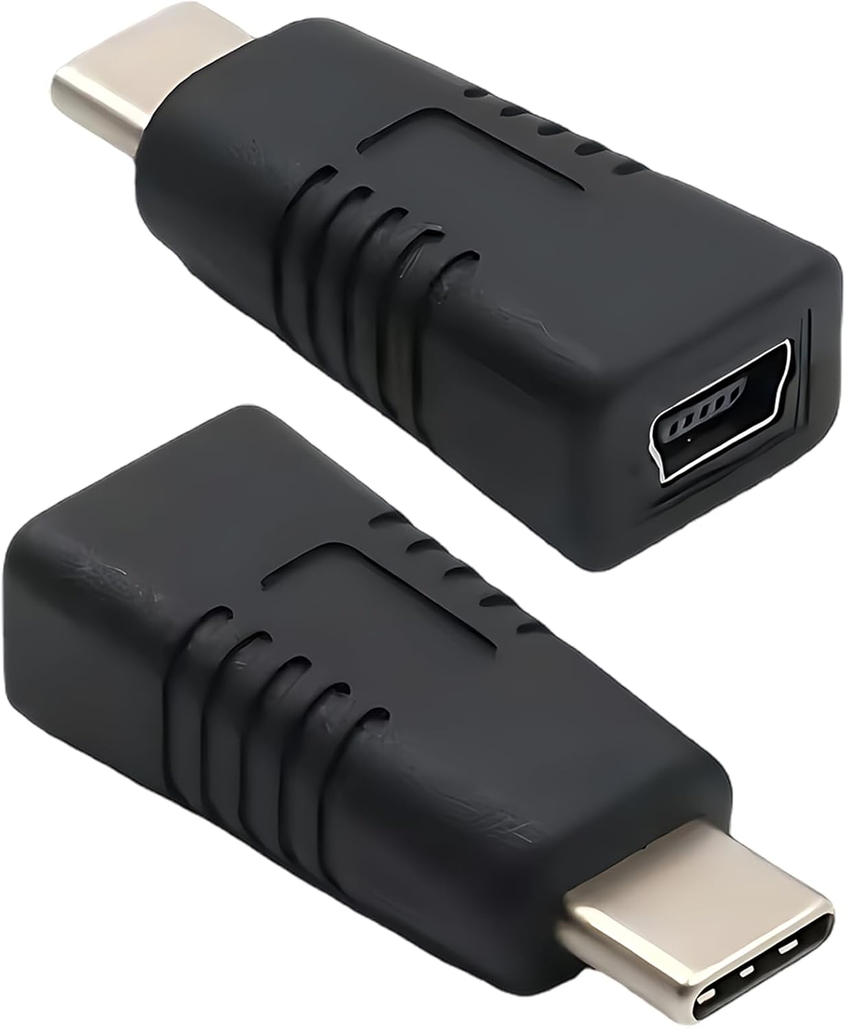 Packung Mit 2 Mini-usb-auf-usb-c-stecker-auf-mini-usb-buchse-adaptern, Unterstützt Das Laden Und Die Datensynchronisierung Für Mobiltelefone, Tablets Und Kameras.