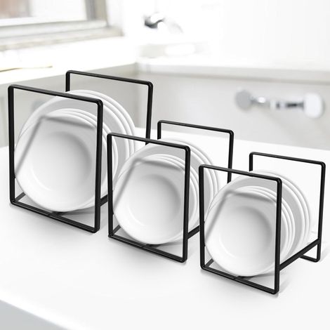Set Aus 3 Tellerhaltern, Tellerorganisatoren, Abtropfgestellen, Multifunktionalen Organizer Für Küchenschränke, Ablageflächen, Arbeitsplatten Und Schränke