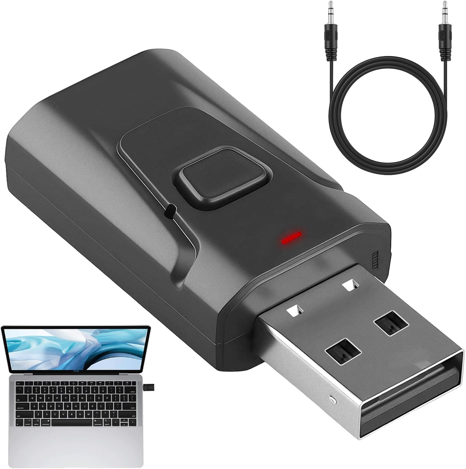 Bluetooth-adapter Usb 5.4 Dongle Audio Stereo Wireless Adapter Mit 3,5-mm-klinkenstecker, Integriertem Mikrofon Für Tv, Pc, Auto, Lautsprecher, Headset, Freisprecheinrichtung, Geringe Latenz