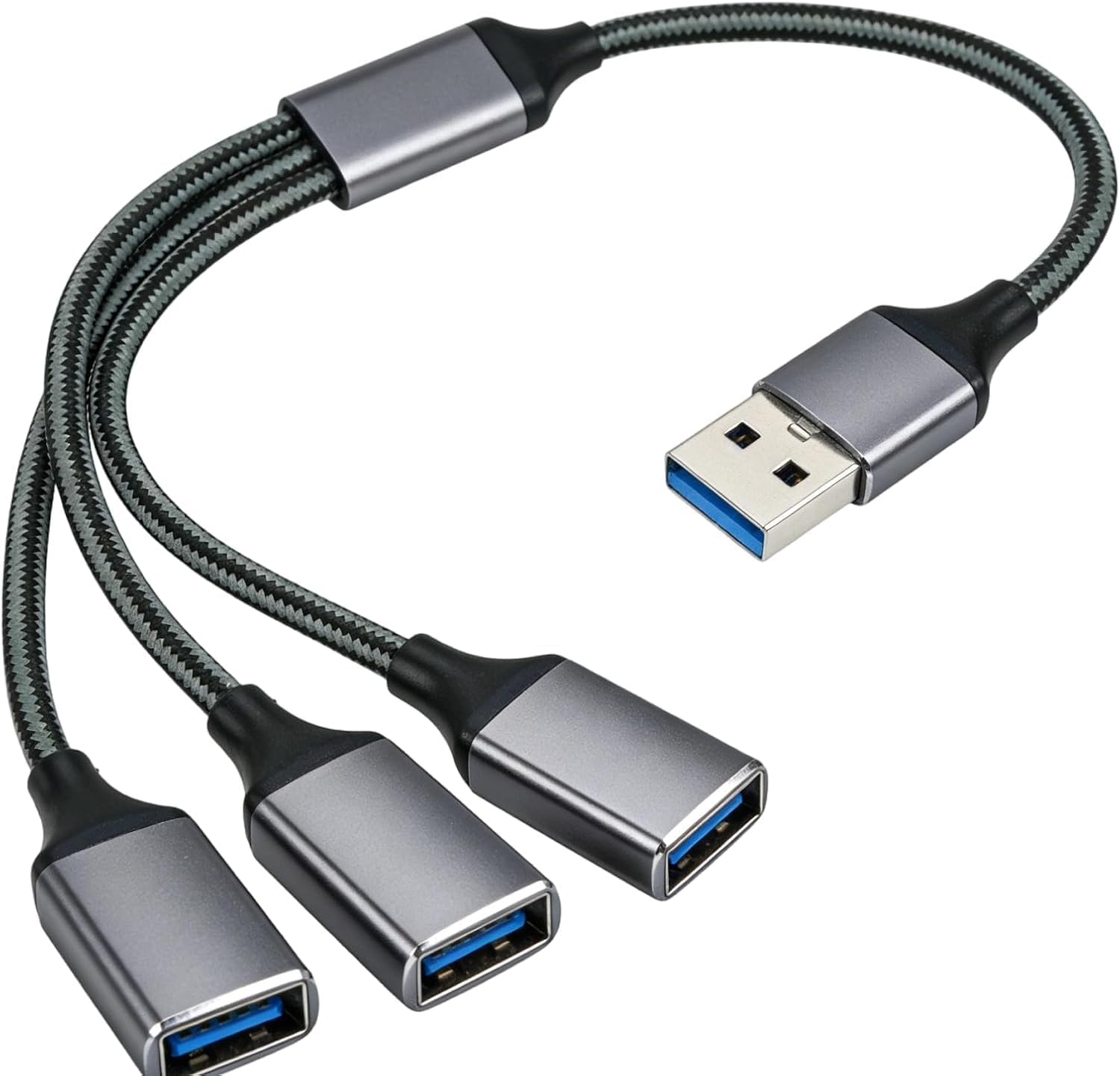 3-port-usb-splitter, 1-zu-3-usb-3.0-splitter (stecker Auf Buchse) Mit 1 Usb-3.0- Und 2 Usb-2.0-anschlüssen, Y-kabel-usb-splitter Für Datenübertragung Und Laden An Pc, Macbook Und Ps5
