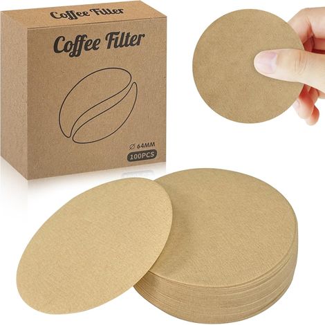 600 Runde Kaffeefilterpapiere, 64 Mm, Ungebleichtes Papier, Kompatibel Mit Kaffeemaschinen Und Espressomaschinen Führender Marken.