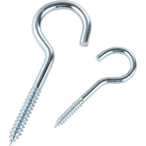20 Stück 50 Mm Lange Offene Schraubhaken, Gewindehaken, Schlaufenhaken, Becherhaken, Zum Aufhängen An Decke, Wand, Kleiderbügel, Blumentöpfe, Regenschirme