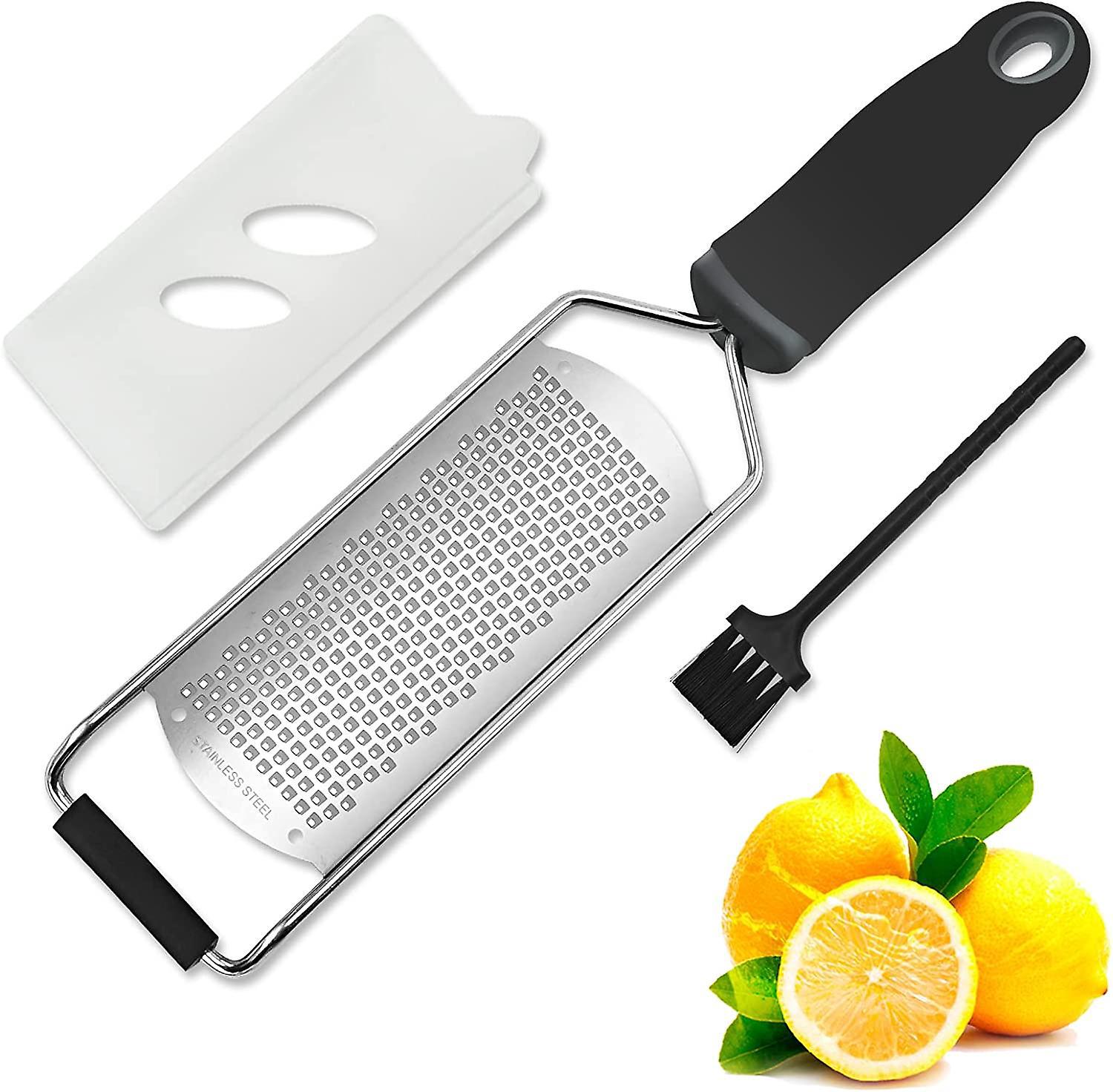 2-teilige Ingwer-knoblauch-reibe Mit Breiter Edelstahlklinge, Küchenhelfer Und -geräte Für Schokolade, Gemüse, Orangen, Zitrusfrüchte, Mit Schutzkappe A
