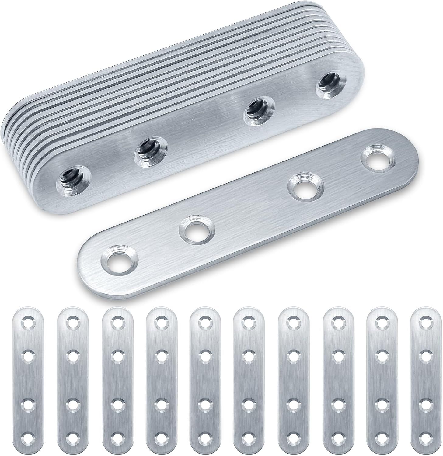 20er-pack Flache Holzwinkel, 80 X 17 X 1,75 Mm, Flache Metall-verbindungsplatten Für Holz, Edelstahl-querträger Für Verbinder, Metallwinkel Für