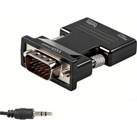 Hdmi-zu-vga-konverter Mit 1080p-audio, Hdmi-buchse Auf Vga-stecker-adapter Mit 3,5-mm-audiokabel, Videoadapter Für Pc, Laptop, Xbox Und Hdtv