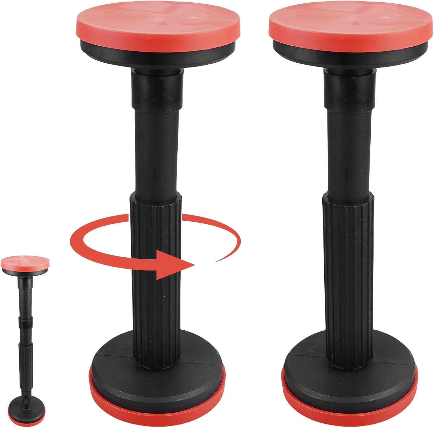Set Mit 2 Verstellbaren Teleskop-stützstangen (18–45 Cm) – Tragkraft Bis 400 Kg – Teleskopstützen Für Kleiderschränke, Sofas, Wandschränke Und Badezimmerschränke – Schwarz