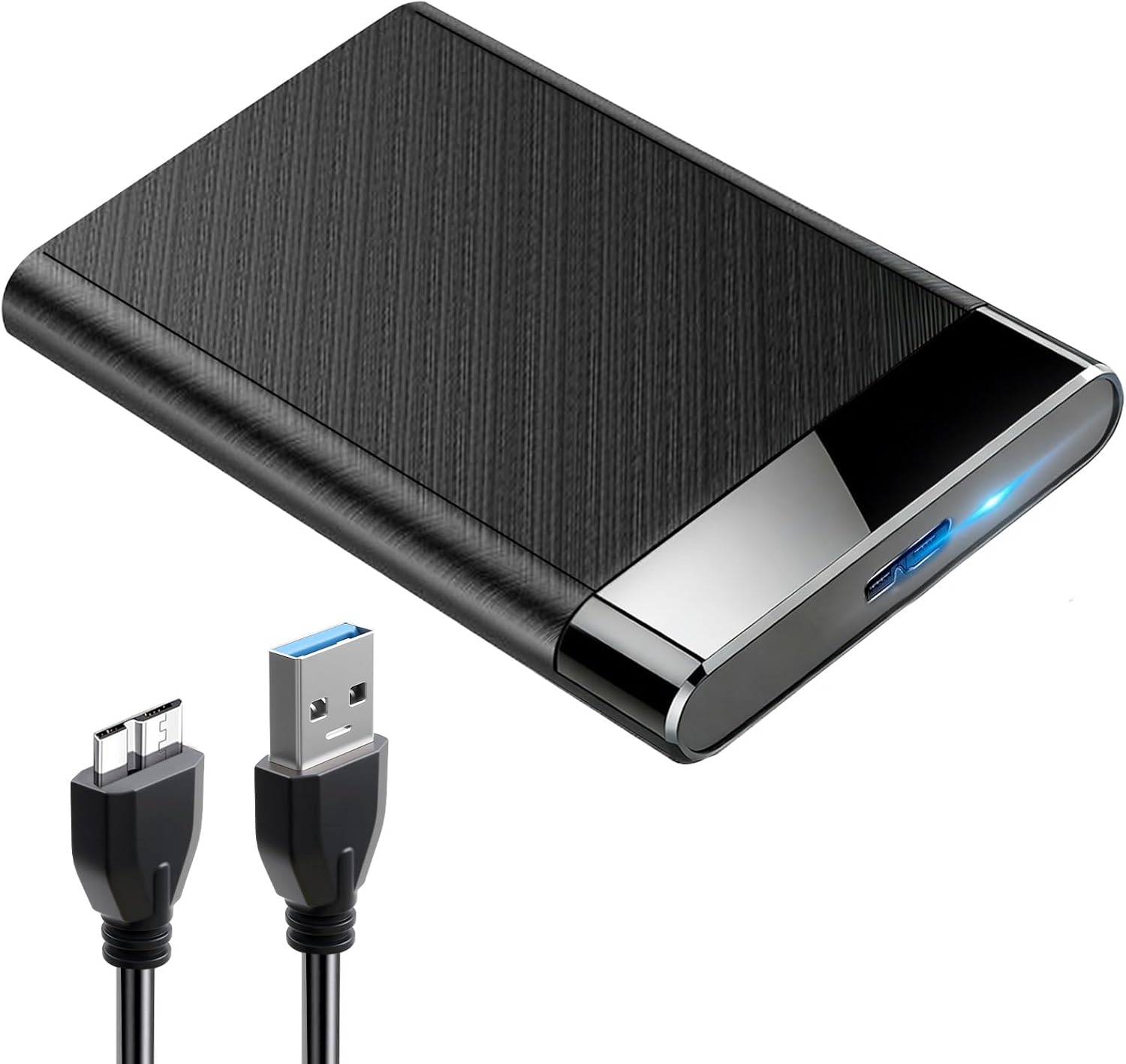 Externes Festplattengehäuse 2,5 Zoll, 5 Gbit/s Usb 3.0 Für Sata-hdds Und Ssds 2,5 Zoll Und 7 Mm/9,5 Mm Mit Usb 3.0-beschleunigung Uasp, Trim, Werkzeuglose Montage (schwarz)