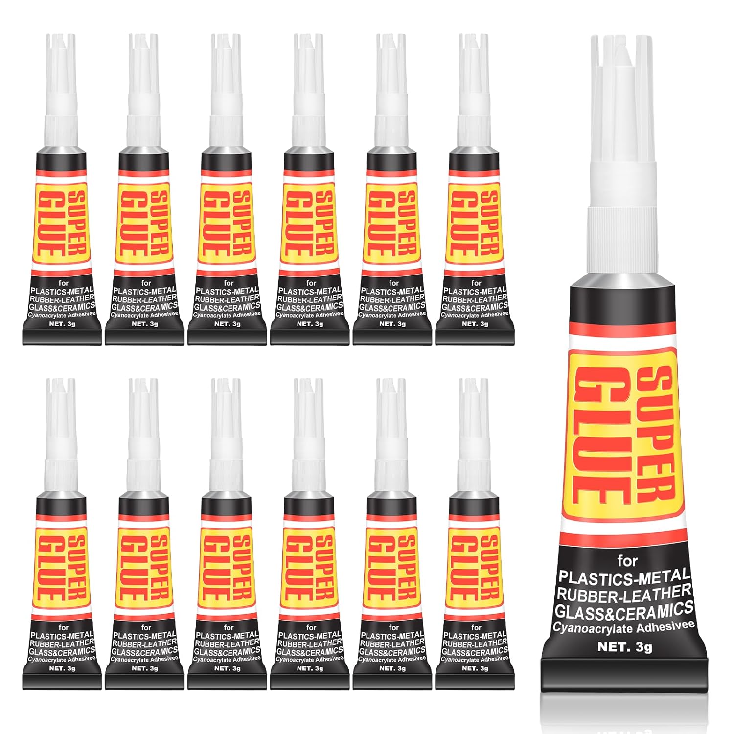 12 Stück Superkleber, Flüssigkleber, Starker Gelkleber, Power-flüssigkleber Mit Dosierfunktion, Starker Kleber Für Präzise Reparaturen, Flüssigkleber Für Alle Materialien, Schnelltrocknender, Transpar