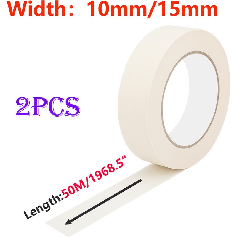 2 Universal-abdeckbänder 10 Mm X 50 M, Zum Oberflächenschutz Bei Maler- Und Dekorationsarbeiten, Weiß