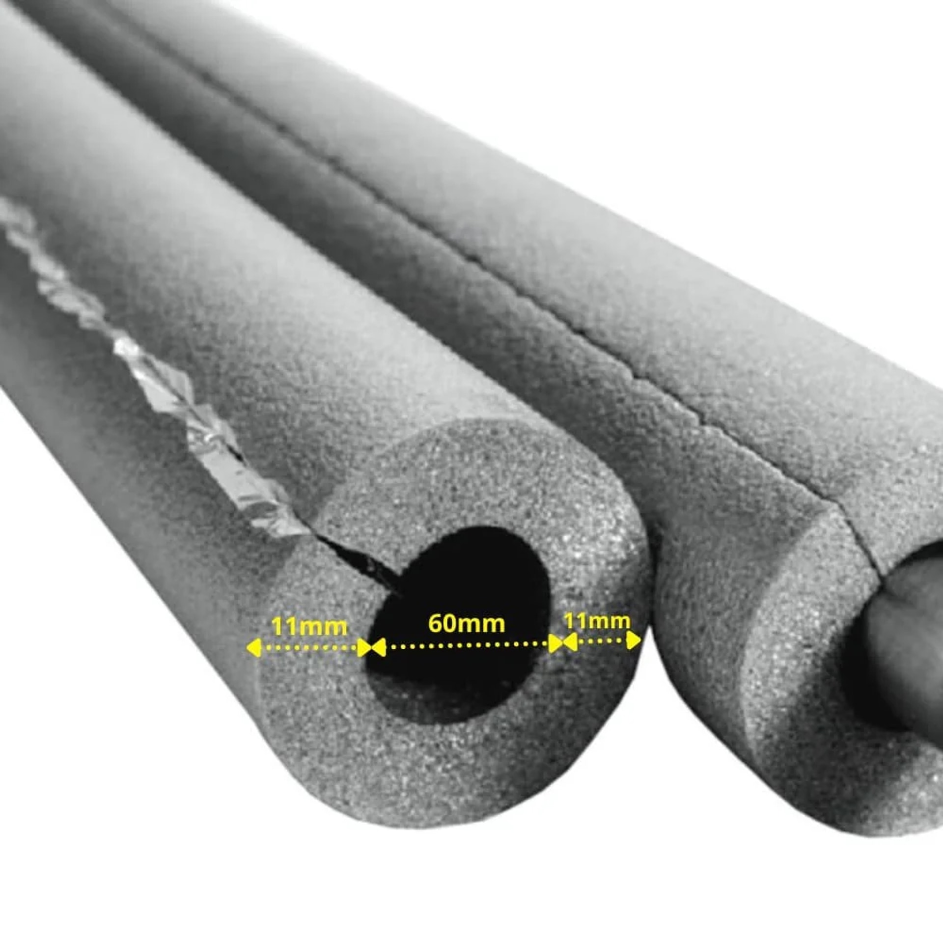 Aeroflex® Sh Xt Pipe Insulation, Pipe Lagging - 2m, Self-adhesive, Flexible Insulation Material From Closed-cell Foam Rubber Base, Black - 60 X 10 Mm