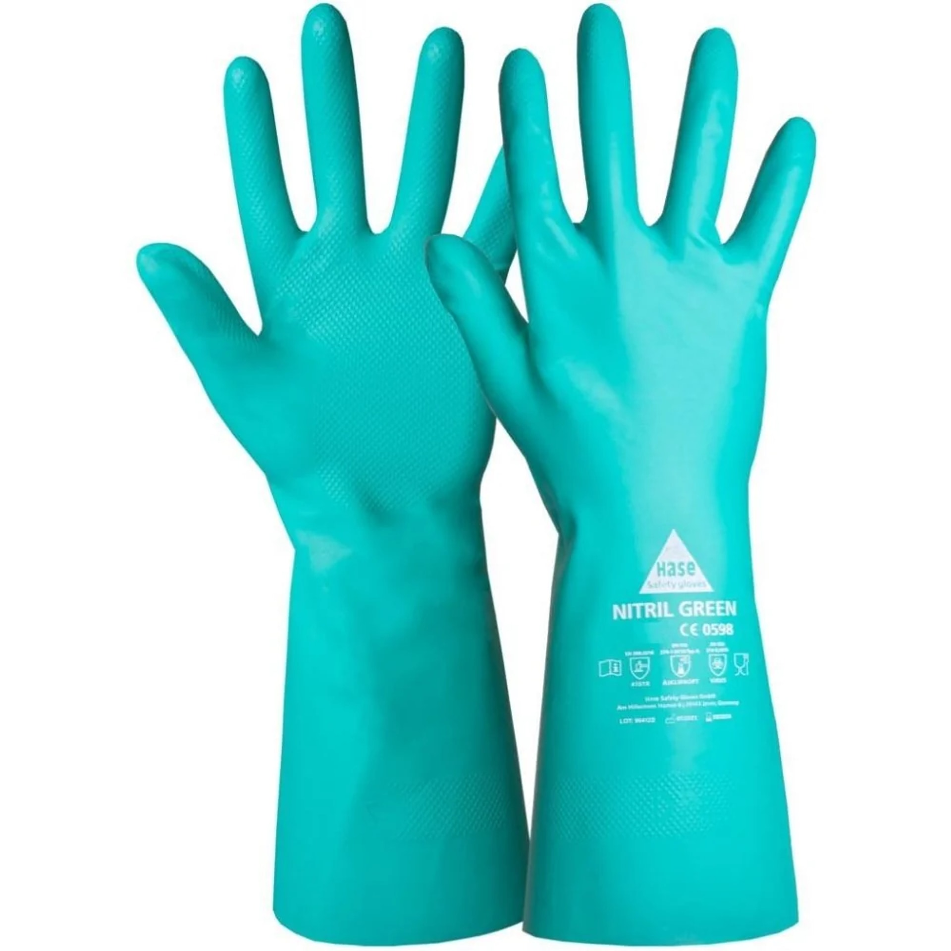 12 Paar Chemikalienschutzhandschuhe Nitril Green, Gr. 9