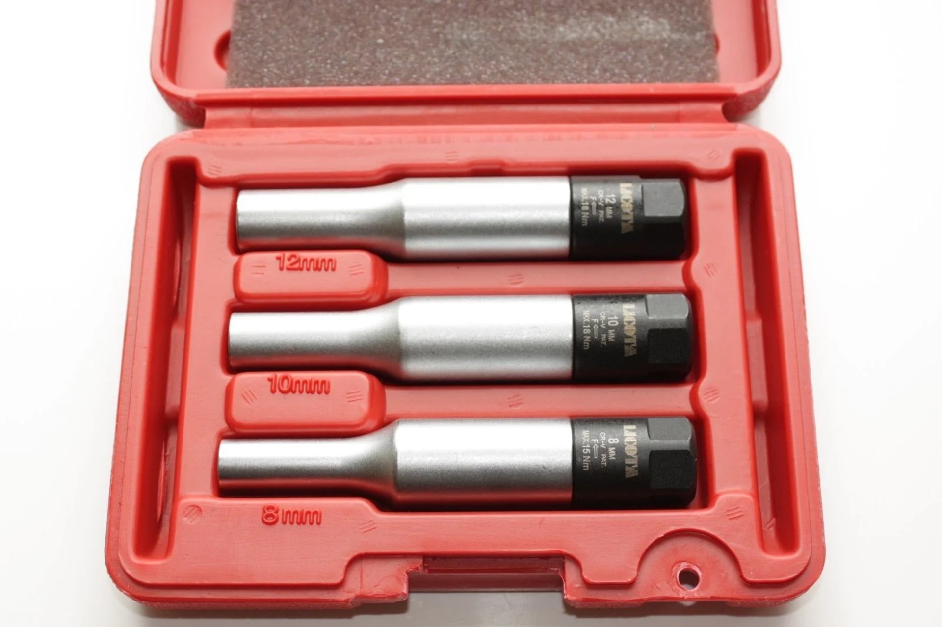 Torsionsnüsse, Glühkerzennuss Satz, 3/8 Zoll, Sw8, Sw10, Sw12