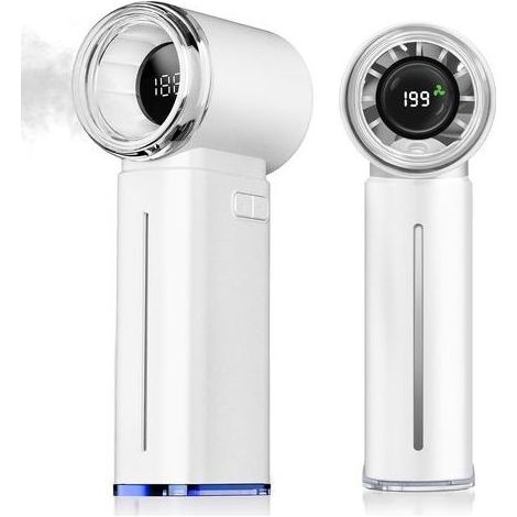 Mini-tragbarer Nebelventilator – 5000 Mah Akku, Wiederaufladbar, Mit Digitalanzeige, 199 Einstellbare Geschwindigkeitsstufen, Geburtstagsgeschenk Für Männer Und Frauen, Für Reisen, Outdoor-aktivitäten