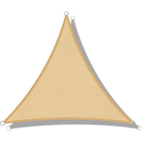 Dreieckiges Sonnensegel (hdpe), 4 X 4 X 4 M, Sandfarben, Uv-schutz, Für Terrasse, Camping, Garten
