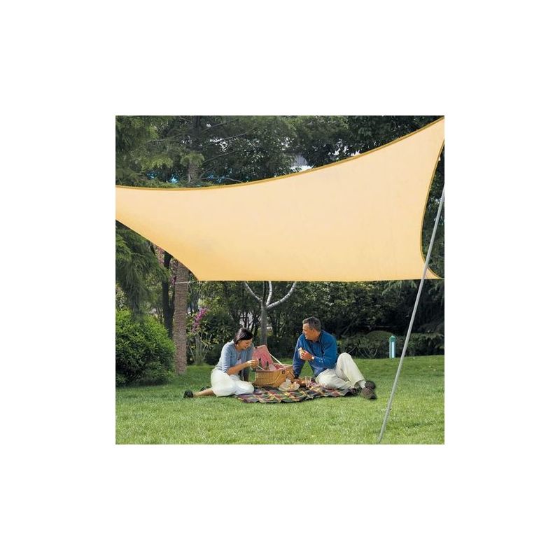 Rechteckiges, Sandfarbenes Sonnensegel (2,5 X 3 M, Hdpe) – Uv-schutz Für Terrasse, Camping, Garten