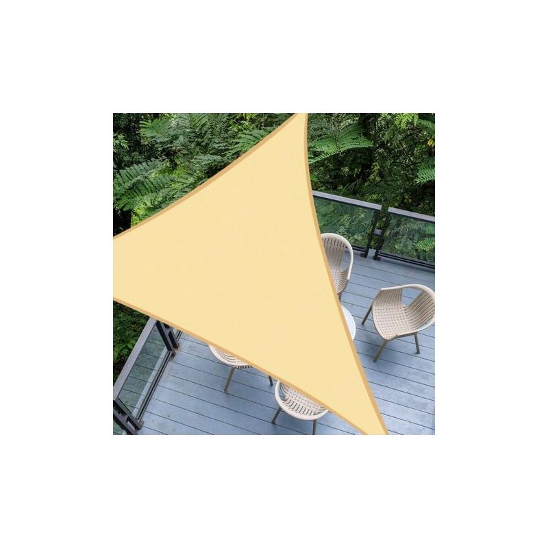 Dreieckiges Sonnensegel 3,6 X 3,6 X 3,6 M, Sandfarben, Wasserdichtes Gewebe Mit 95 % Uv-schutz, Für Den Außenbereich, Garten, Terrasse Und Pool