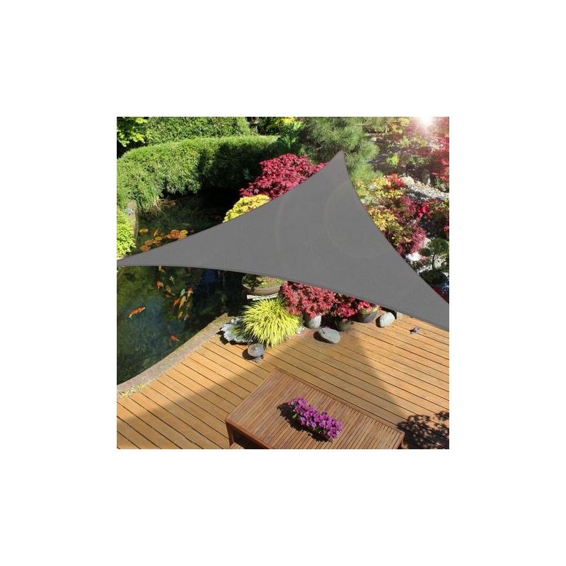 Dreieckiges Sonnensegel 2x2x2m Grau Wasserdicht 95% Uv-schutz Für Terrasse Garten Camping Party Pool Mit Seilen