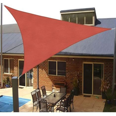 Uv-sonnensegel - 5x5x5 M Hdpe Dreieck-sonnenschutz - Garten-balkon-sonnensegel [rot]