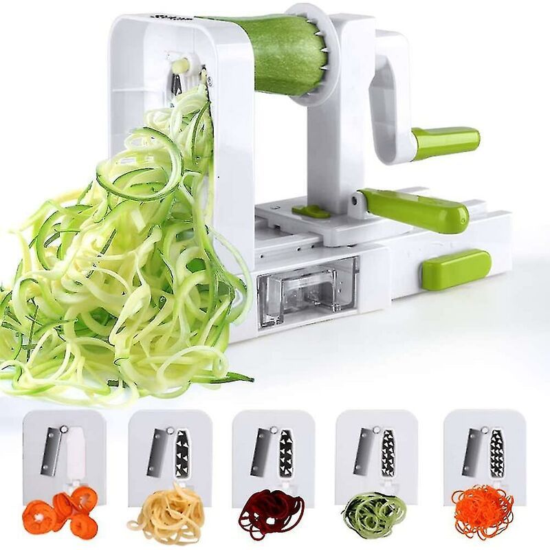 Gemüsespiralschneider Mit 4 Klingen, Faltbarer Spiralschneider Für Zucchini, Vegetarische Nudeln, Pasta Und Spaghetti