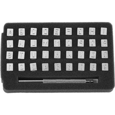 Bunthaus 36-teiliges Buchstabenstanzer-set, Alphabet-buchstabenstanzer-set, 26 Buchstaben Und 10 Zahlen, Lederbuchstaben Für Taschen, Gürtel, Schuhe Und Bastelmarkierungen (6 Mm)