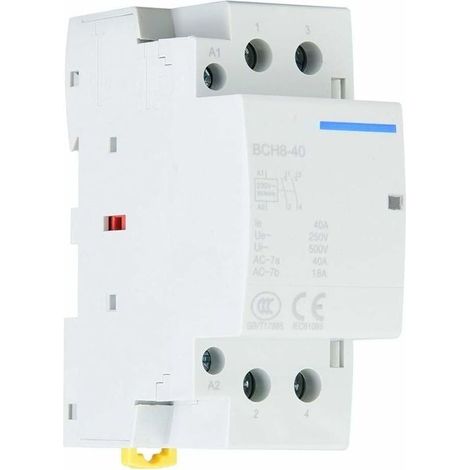 Bunthaus Hausanschluss-wechselstromschütz 2p 2no 40a 220v/230v, Modularer Schütz, 35-mm-din-schienenmontage, Automatisierungsschütz 50/60hz, Maximale Ein-/ausschaltfrequenz 30 Mal/stunde