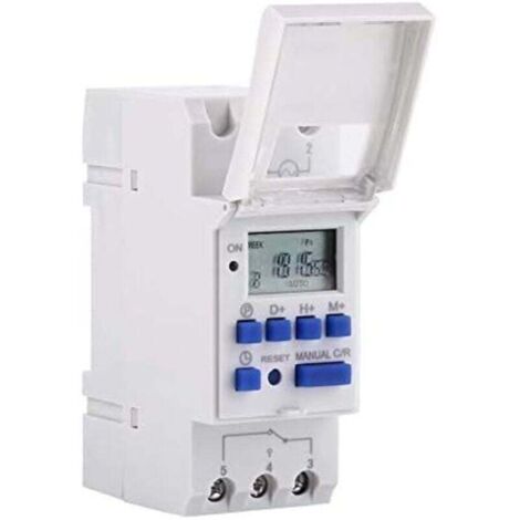 Bunthaus Programmierbarer Digitaler Timer, Wochenzeitschalter Mit Lcd-bildschirm Und Programmierbarem Timer Auf Din-schiene (220 V)