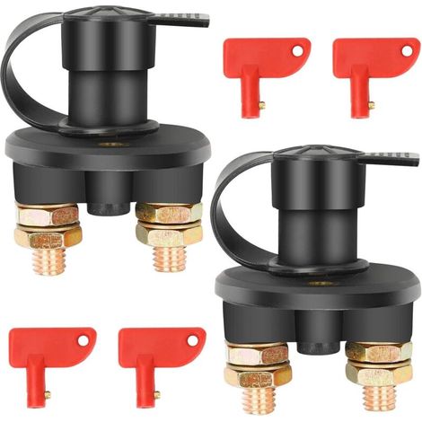 Bunthaus 2 Stück 12v/24v Batterietrennschalter Ein/aus Autobatterietrennschalter Für Yacht, Boot, Lkw, Bus, Wohnmobil, Auto, Motorrad