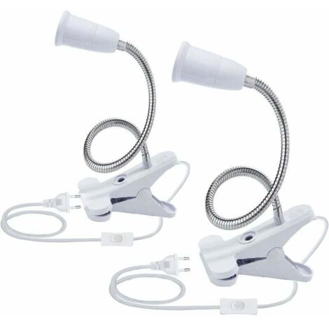 Bunthaus Stück E27 Led-tischlampenfassungen, Klemmfassungen, Schwanenhals-lampenhalter, Tischlampen-klemmfassungen Mit 360°-schalter, Lampenfassungen Zum Lesen Und Schminken