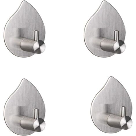 Bunthaus Wandmontierte Handtuchhaken Aus Gebürstetem Edelstahl 304 [4 Stück] – Silber – Design-handtuchhalter Für Bad Oder Küche – Kein Bohren Erforderlich – Hochwertiger 3m-kleber