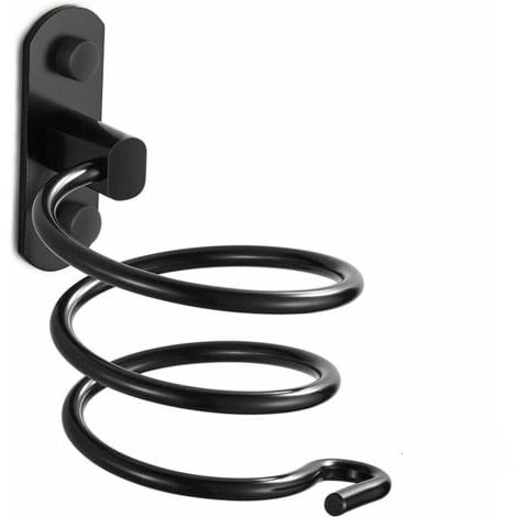 Bunthaus Wandmontierter Haartrocknerhalter Aus Aluminium, Ohne Bohren, Badezimmer-organizer, Haartrockner-wandhalterung Für Wohnung, Studentenwohnheim, Hotel, Grau
