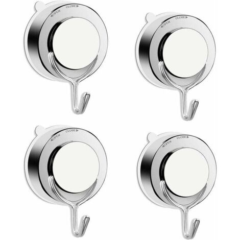 Bunthaus 4-teiliges Set Saugnapfhaken, Silberfarbene, Gedrehte Saugnäpfe Mit Metallhaken, Wiederverwendbare Saugnapfhalter Für Küche, Bad, Dusche, Kränze