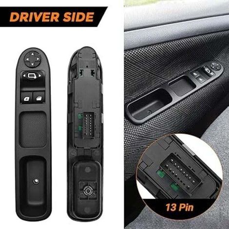 Bunthaus Fensterheber-steuereinheit Für Fahrer- Und Beifahrerseite, Kompatibel Mit Peugeot 207, Elektrische Fensterheberschalter 6490.hq & 6554.qc