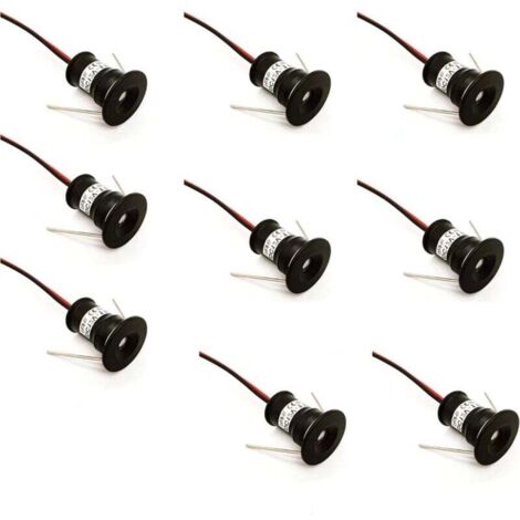 Bunthaus Schwarzes Set Mit 9 Mini-led-einbaustrahlern (12 V, 1 W) Für Küche, Treppenhaus, Kleiderschrank, Flur, Diy-beleuchtung, Warmweiß, Kaltweiß, Schaufenster, Schränke, Niedrige Decken, Ip65, 3000