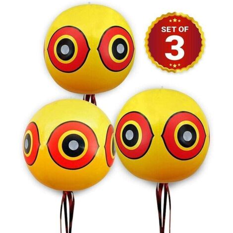 Bunthaus Taubenabwehrballons – Zum Schutz Vor Tauben, Krähen Und Anderen Vögeln – Zur Verwendung Mit Ultraschallgerät/spike/netz – 3er-pack