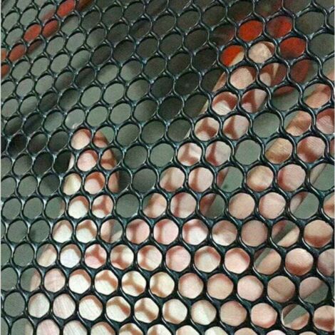 Bunthaus Leichtes Sicherheitsnetz Aus Kunststoff-hühnerdraht, Balkonschutznetz, Maschenweite: 0,8 Cm, Schwarz, Größe: B 50 Cm X L 10 M