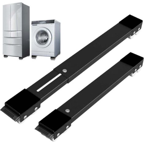 Bunthaus Waschmaschinenunterschrank Mit Bremse, Verstellbarer Fahrunterschrank Für Waschmaschine, Trockner Und Kühlschrank, Tragkraft 300 Kg, Schwarz