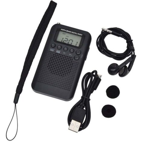 Bunthaus Tragbares Mini-taschenradio Mit Fm/am-lautsprecher, Digitalem Stereo-dsp-empfänger Mit Wecker Und Timer Für Den Heim- Und Außeneinsatz, Persönliches Radio Mit Kopfhörern (100x60x15mm)