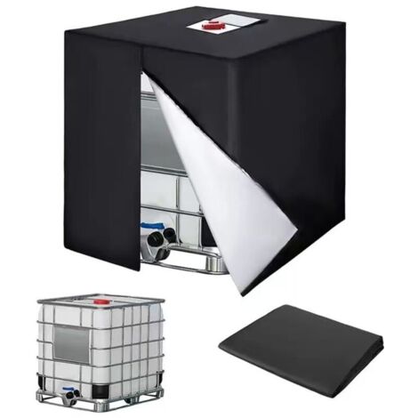 Bunthaus 1000-liter-tankabdeckung, 420d-wassertankdeckel, Uv-beständige Tankabdeckung, Ibc-tank-schutzabdeckung Mit Reißverschluss, 120 X 100 X 116 Cm (schwarz)