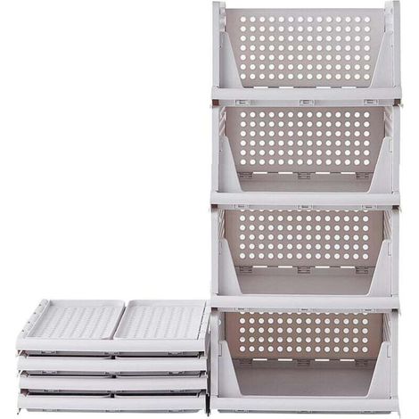 Bunthaus 3-teiliger Kleiderschrank-organizer, Stapelbarer Schubladen-organizer, Kleideraufbewahrungsbox Aus Kunststoff Für Schlafzimmer, Kleiderschrank, Ankleidezimmer, 43 X 32,5 X 18 Cm, Weiß