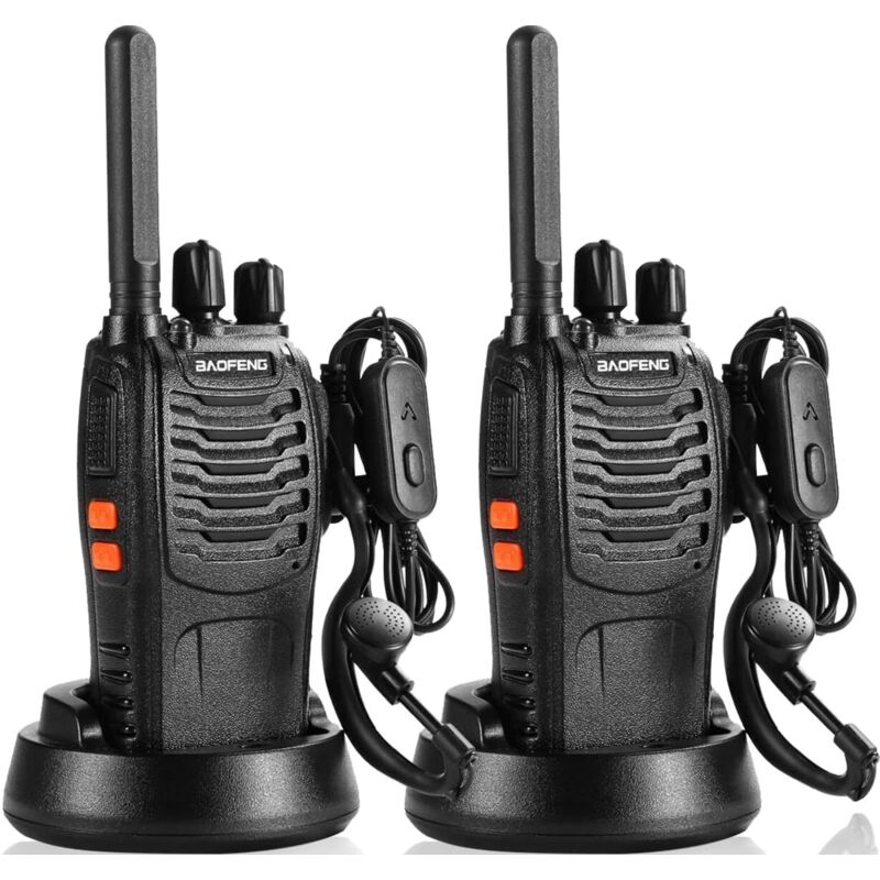 Bf-88x Professionelles Walkie-talkie, 16-kanal-funkgerät Mit Großer Reichweite, Usb-ladegerät Und Kopfhörer, Ideal Für Kinderspiele Und Die Arbeit Von Erwachsenen (schwarz, 1 Stück)