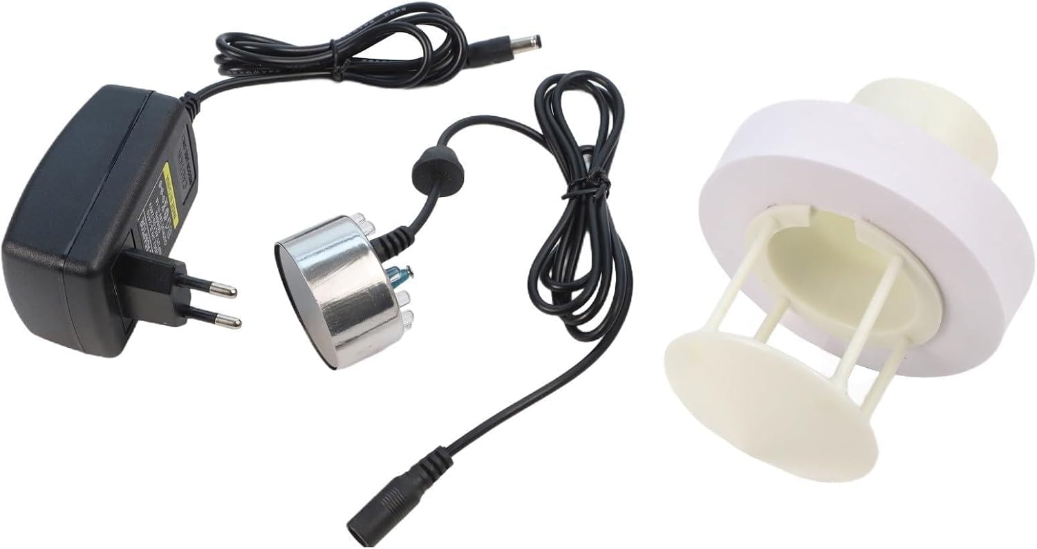 Sprühset Für Teiche Und Springbrunnen: 350 Ml/h 24 V Dc-zerstäuber Mit Edelstahl-zerstäuber, Spritzschutz, Schwimmer Und 3 Ersatzscheiben