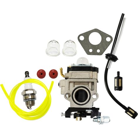Vergaser-reparatursatz Für Florabest Fbs 43 A1, Fbk 4 B2 4-in-1, Parkside Pbk 4 A1, Pbs 2 A1 Freischneider Mit Zündkerze, Kraftstoffschlauch Und Kraftstofffilter