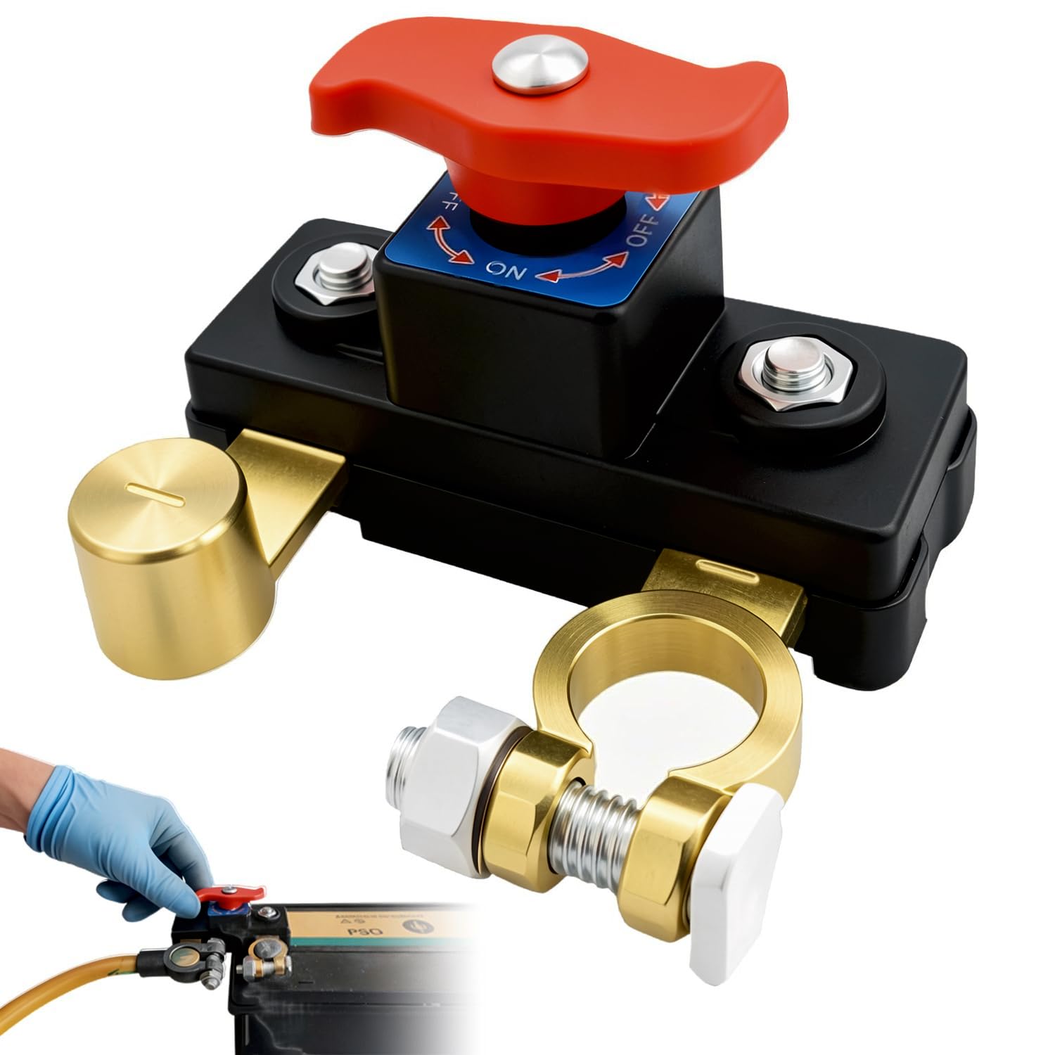 12v-24v Autobatterie-leistungsschalter, Einstellbarer Batterieschalter Aus Reinem Kupfer, Motorrad, Lkw, Wohnmobil, Boot, Traktor